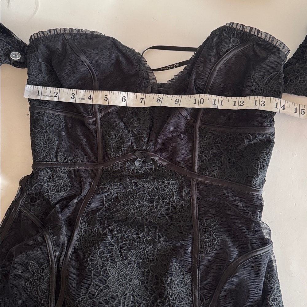 For Love & Lemons Azalea Black Strapless Lace Romantic Witchy Mini Dress size M - Picture 5 of 12